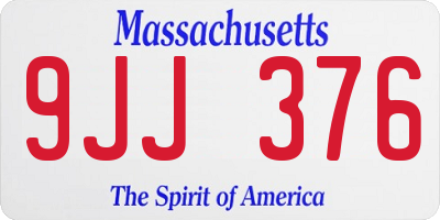 MA license plate 9JJ376
