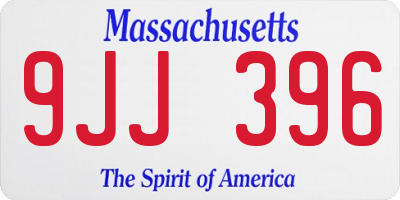 MA license plate 9JJ396