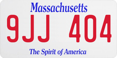 MA license plate 9JJ404