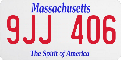 MA license plate 9JJ406