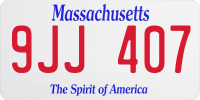 MA license plate 9JJ407