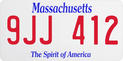 MA license plate 9JJ412
