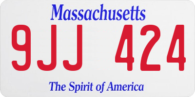 MA license plate 9JJ424