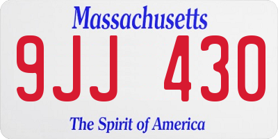 MA license plate 9JJ430