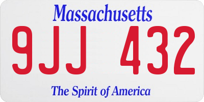 MA license plate 9JJ432