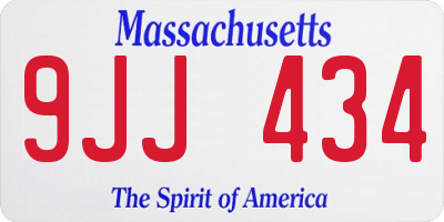 MA license plate 9JJ434