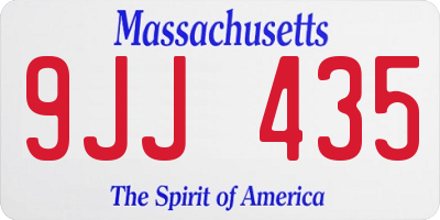MA license plate 9JJ435
