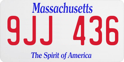 MA license plate 9JJ436
