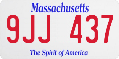 MA license plate 9JJ437