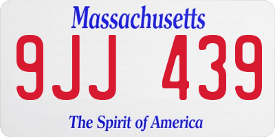MA license plate 9JJ439
