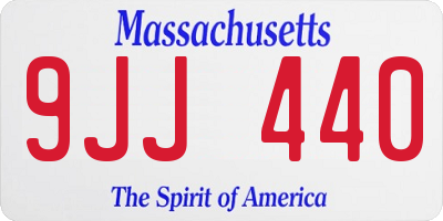 MA license plate 9JJ440