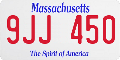 MA license plate 9JJ450