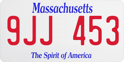 MA license plate 9JJ453