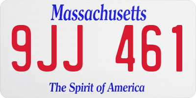 MA license plate 9JJ461