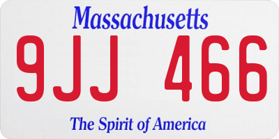 MA license plate 9JJ466