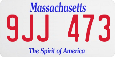 MA license plate 9JJ473