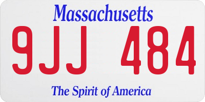 MA license plate 9JJ484