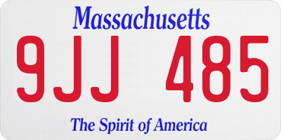 MA license plate 9JJ485