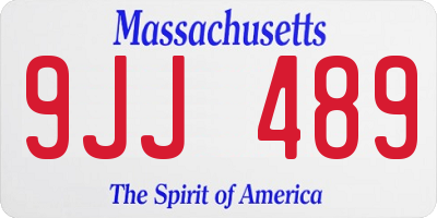 MA license plate 9JJ489