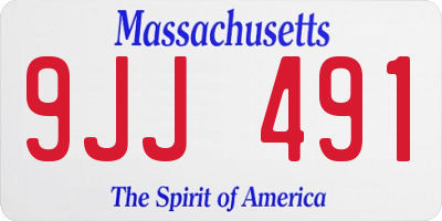 MA license plate 9JJ491