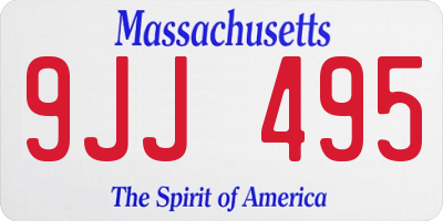 MA license plate 9JJ495