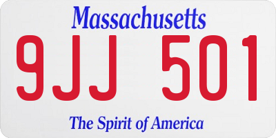MA license plate 9JJ501