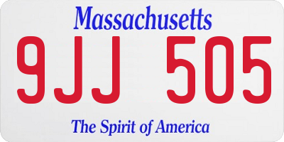 MA license plate 9JJ505