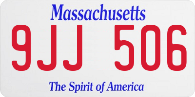 MA license plate 9JJ506