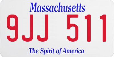 MA license plate 9JJ511