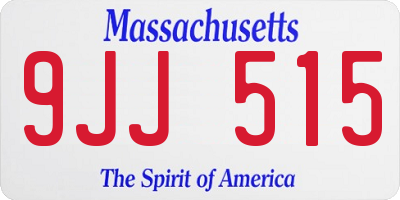 MA license plate 9JJ515