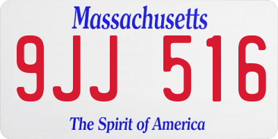 MA license plate 9JJ516