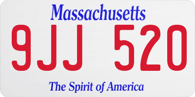MA license plate 9JJ520