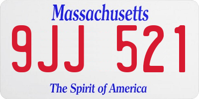 MA license plate 9JJ521