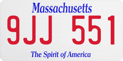 MA license plate 9JJ551