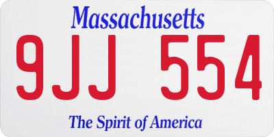MA license plate 9JJ554