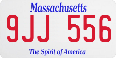 MA license plate 9JJ556