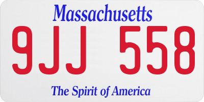 MA license plate 9JJ558