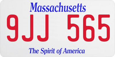 MA license plate 9JJ565