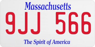 MA license plate 9JJ566