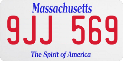 MA license plate 9JJ569