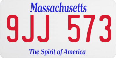 MA license plate 9JJ573