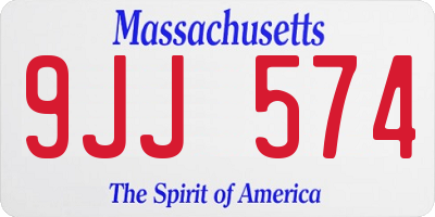 MA license plate 9JJ574