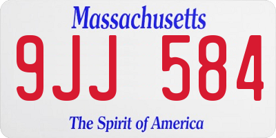 MA license plate 9JJ584