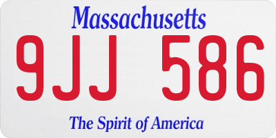 MA license plate 9JJ586