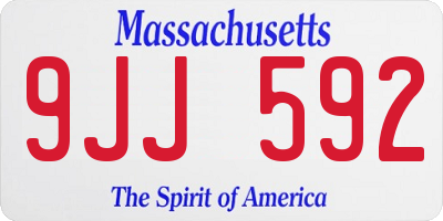 MA license plate 9JJ592