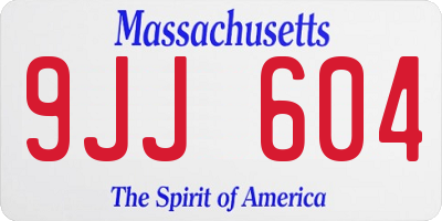 MA license plate 9JJ604