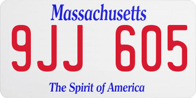 MA license plate 9JJ605