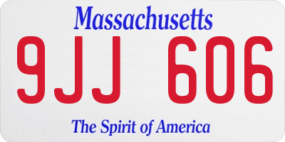 MA license plate 9JJ606