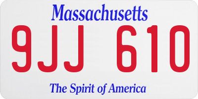 MA license plate 9JJ610
