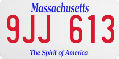 MA license plate 9JJ613